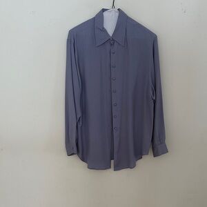 Woman’s Elegant Lavender silk Button-Down Shirt